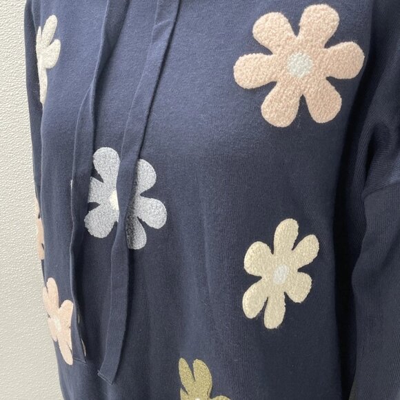 J. Society Women’s Floral Pullover Hoodie – Navy – Size XL - Picture 4 of 8